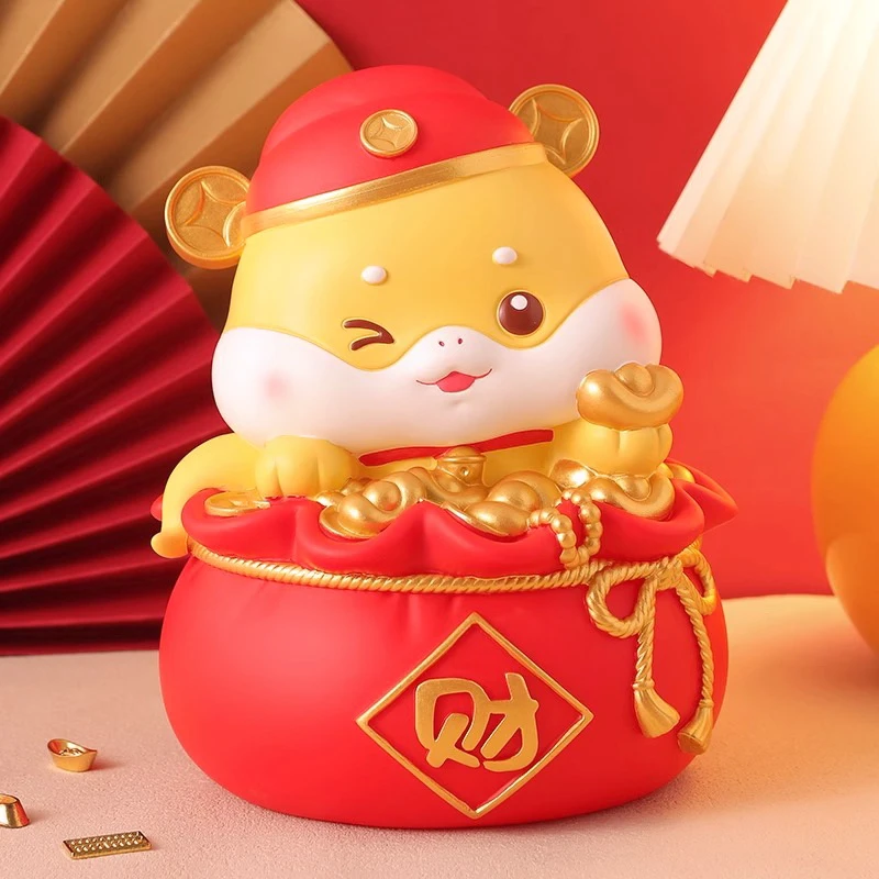 2025蛇年吉祥物摆件存钱罐只进不出可爱储蓄罐儿童男女孩新年礼物