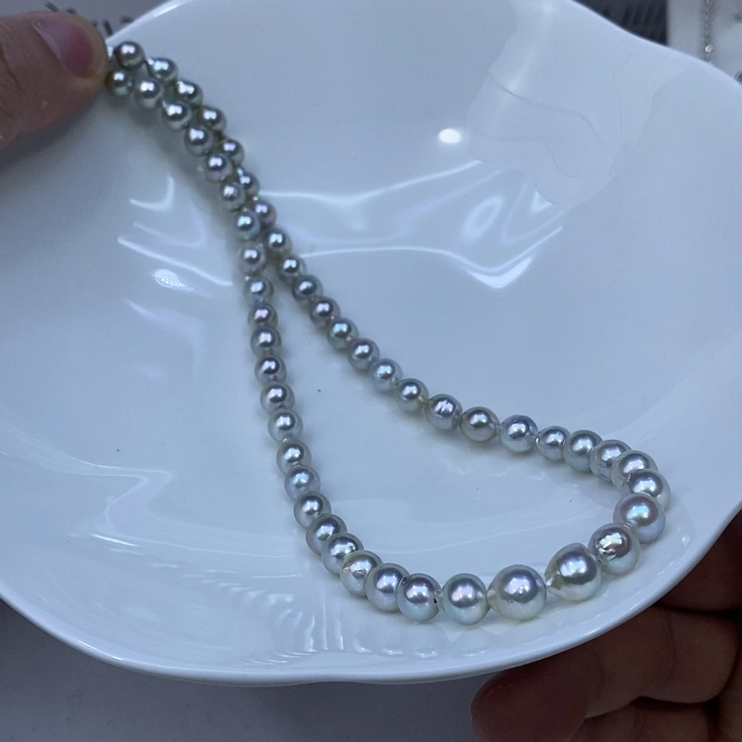 海水珍珠银S925镶嵌颈饰