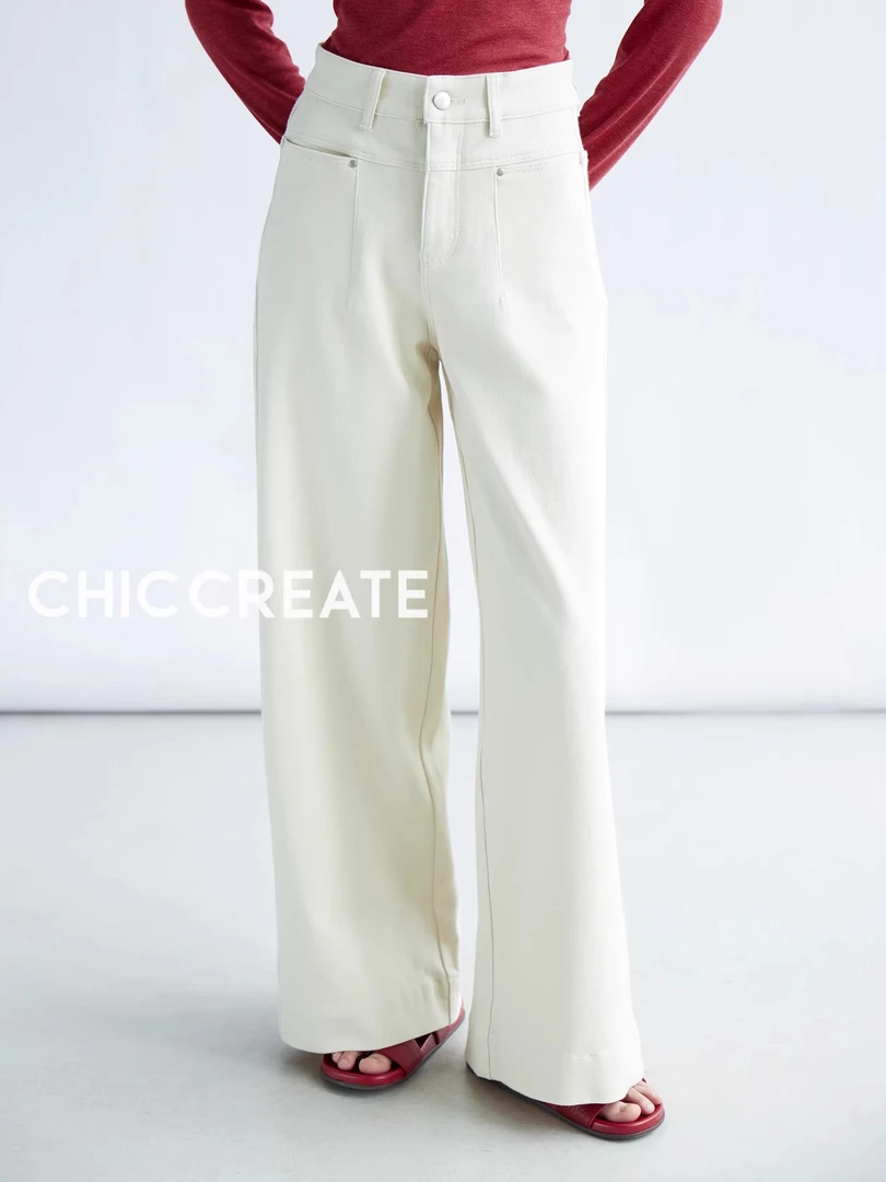 重新定义大长腿！巨显瘦修腿型 一字口袋棉弹直筒牛仔裤长裤女秋