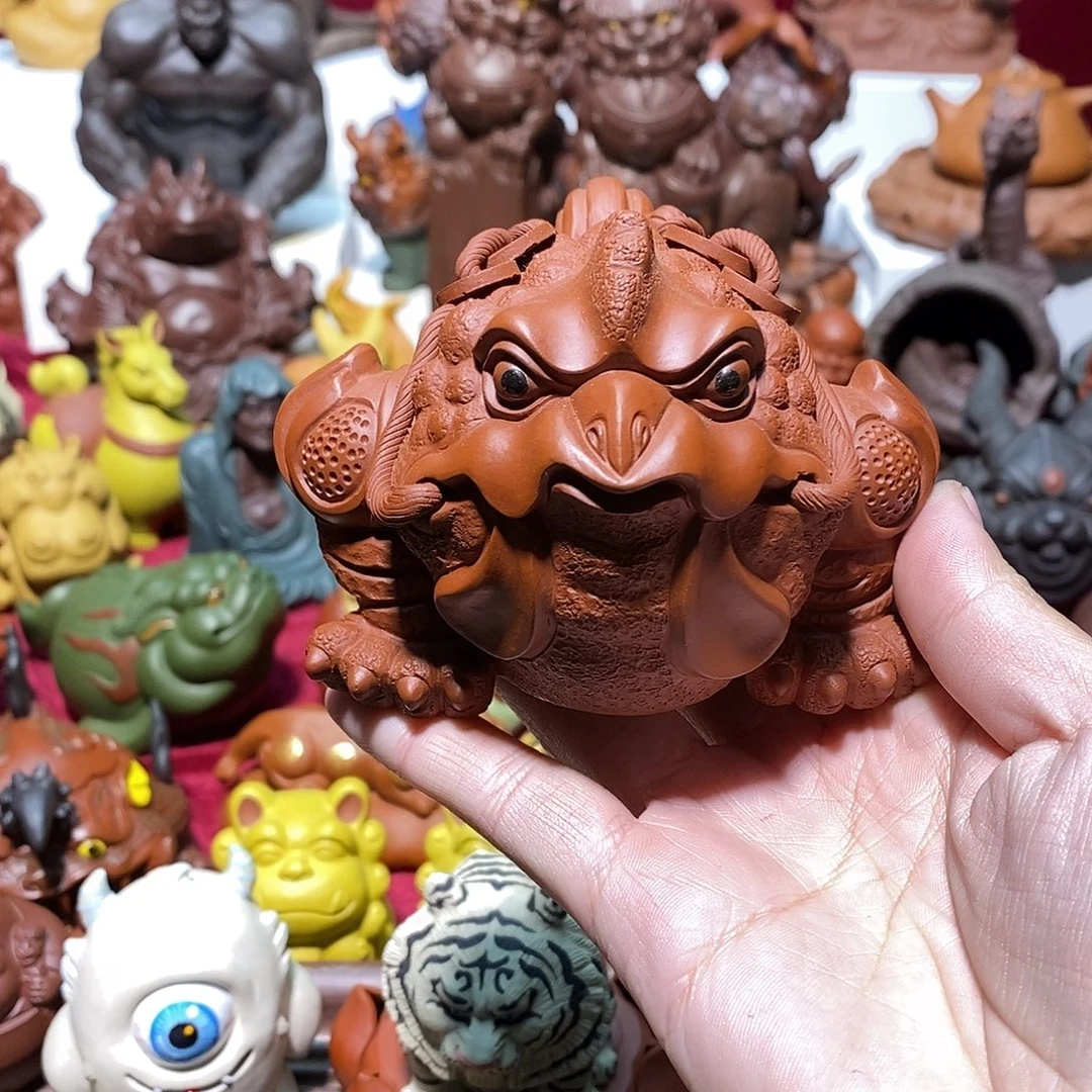 茶宠紫砂宜兴紫砂鸡蟾