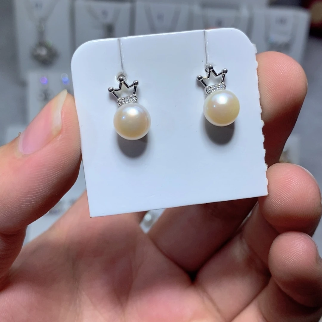 耳饰淡水珍珠银S925镶嵌