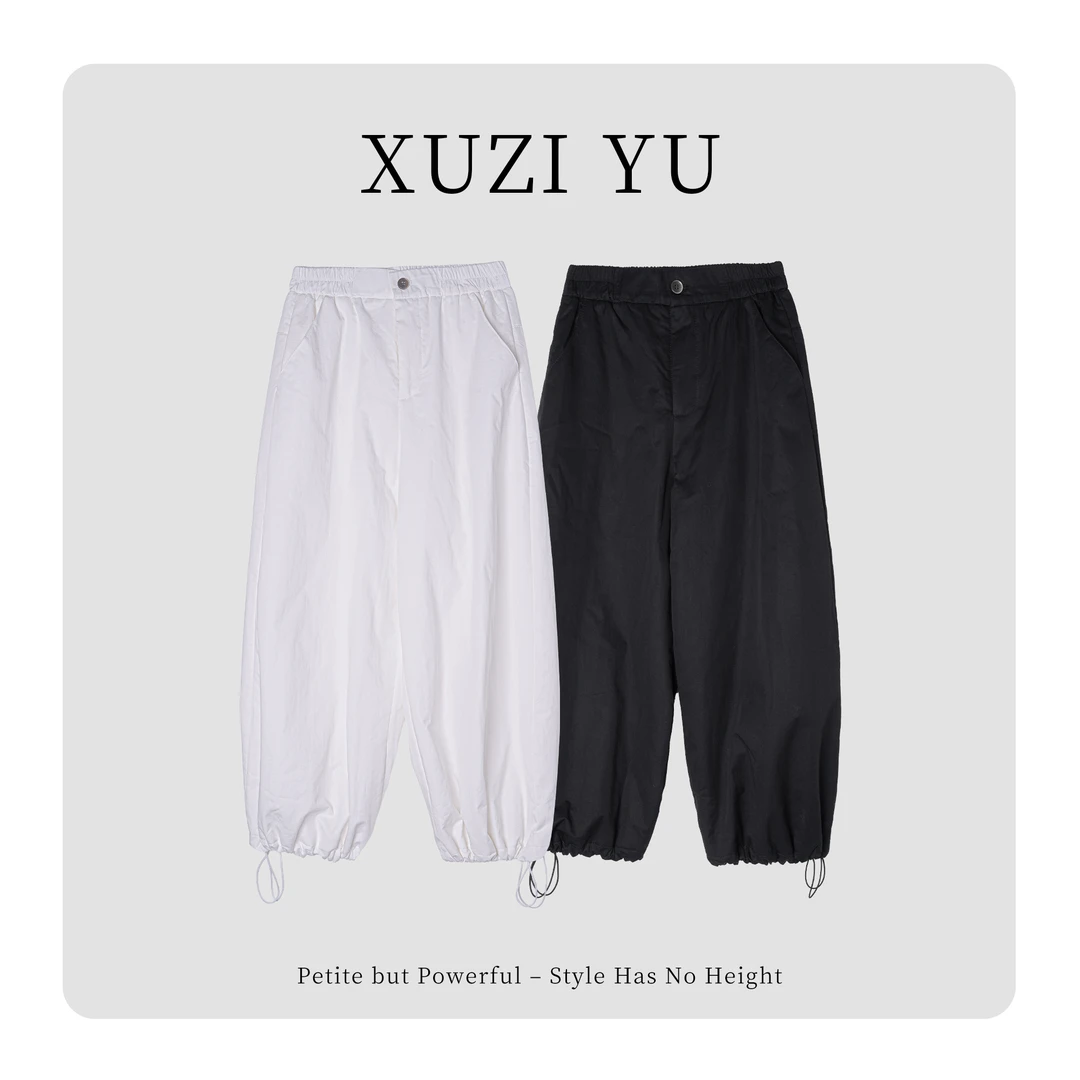 XUZI YU.小个子定制宽松休闲女韩系弯刀显瘦直筒棉裤7716-K55479