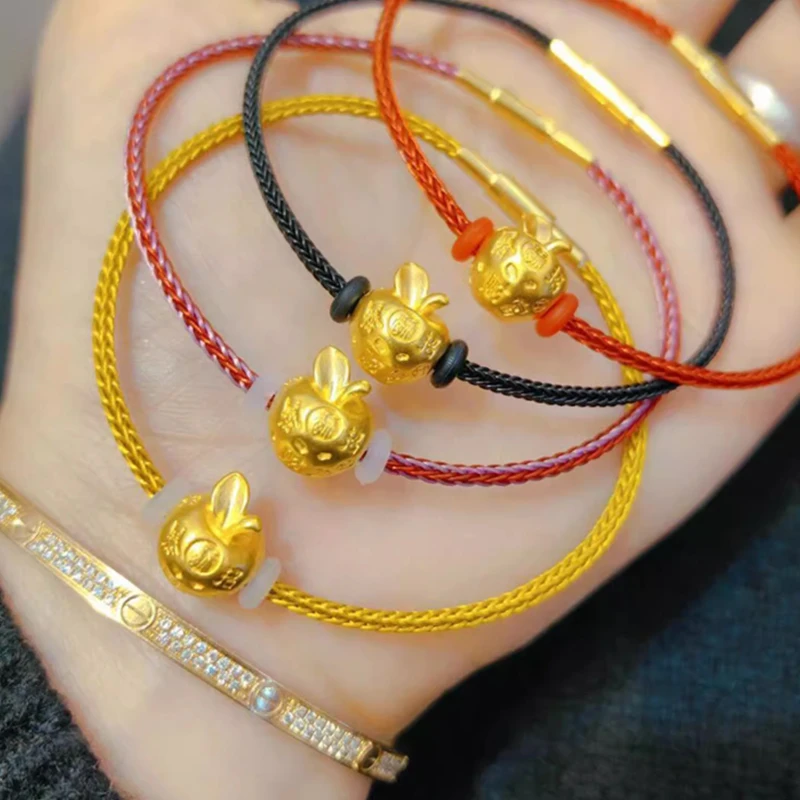 天福安足金999圣诞金苹果手串配件黄金手串