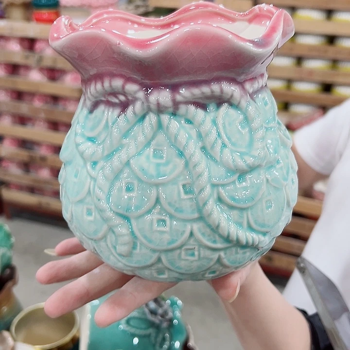 有孔.凑满10元发货多肉陶瓷花盆！