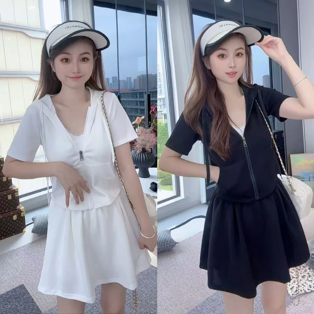 夏季学院风仙女风休闲风时尚套装小众套装裙子夏装显瘦