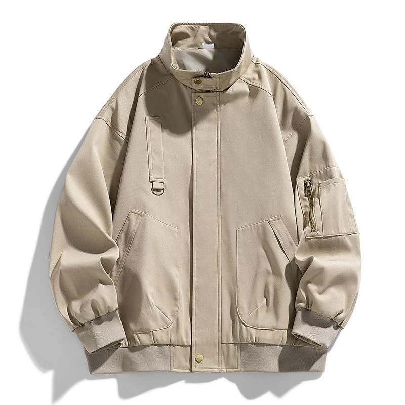 立领极简风春季时尚抗风男士夹克日系外套夹克潮流