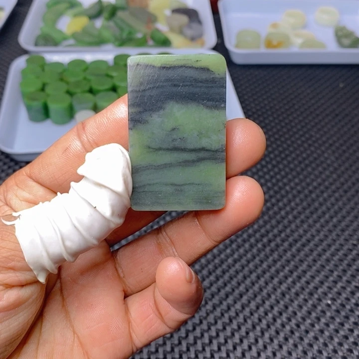 蛇纹石玉珠宝半成品合金有**缘