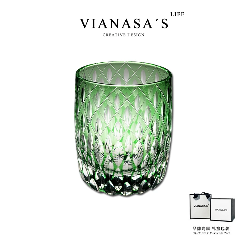VIANASA'S山林奇缘江户切子手工高端威士忌酒杯个性礼盒装送礼