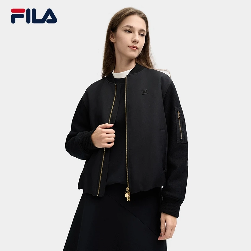 【米兰走秀款】FILA/斐乐女冬高级简约棉服棒球服F11W515902F