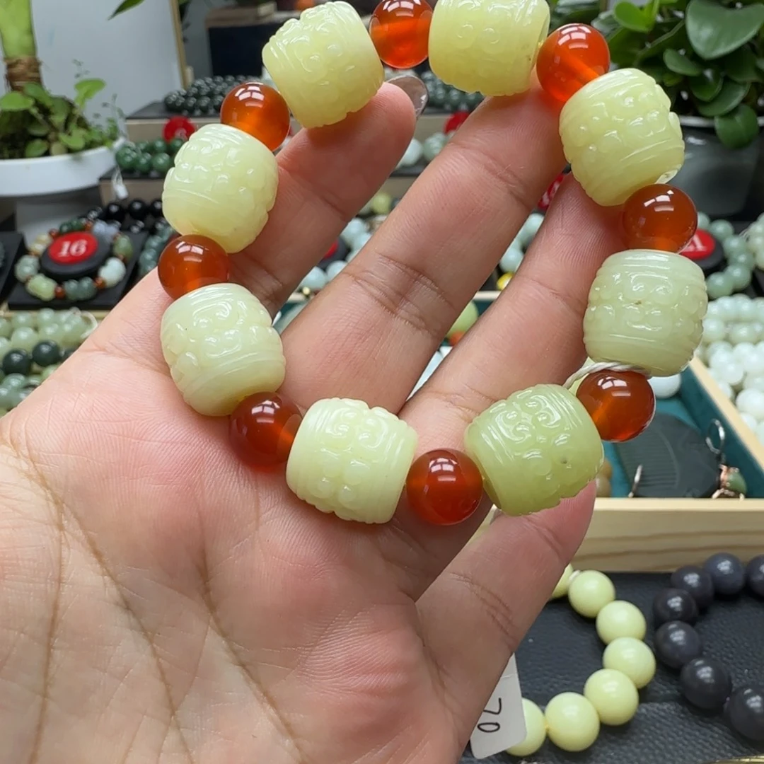 和田玉未镶嵌手链16