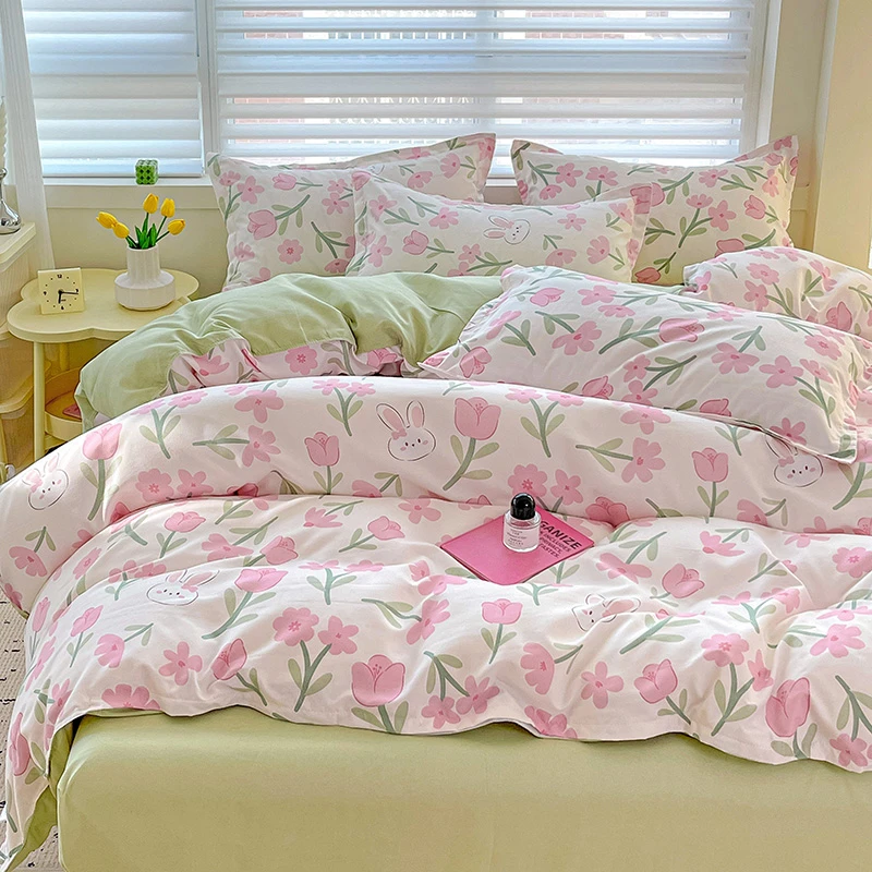 加厚磨毛单被套四季款床上用品可爱被罩少女心单人公主风小清新