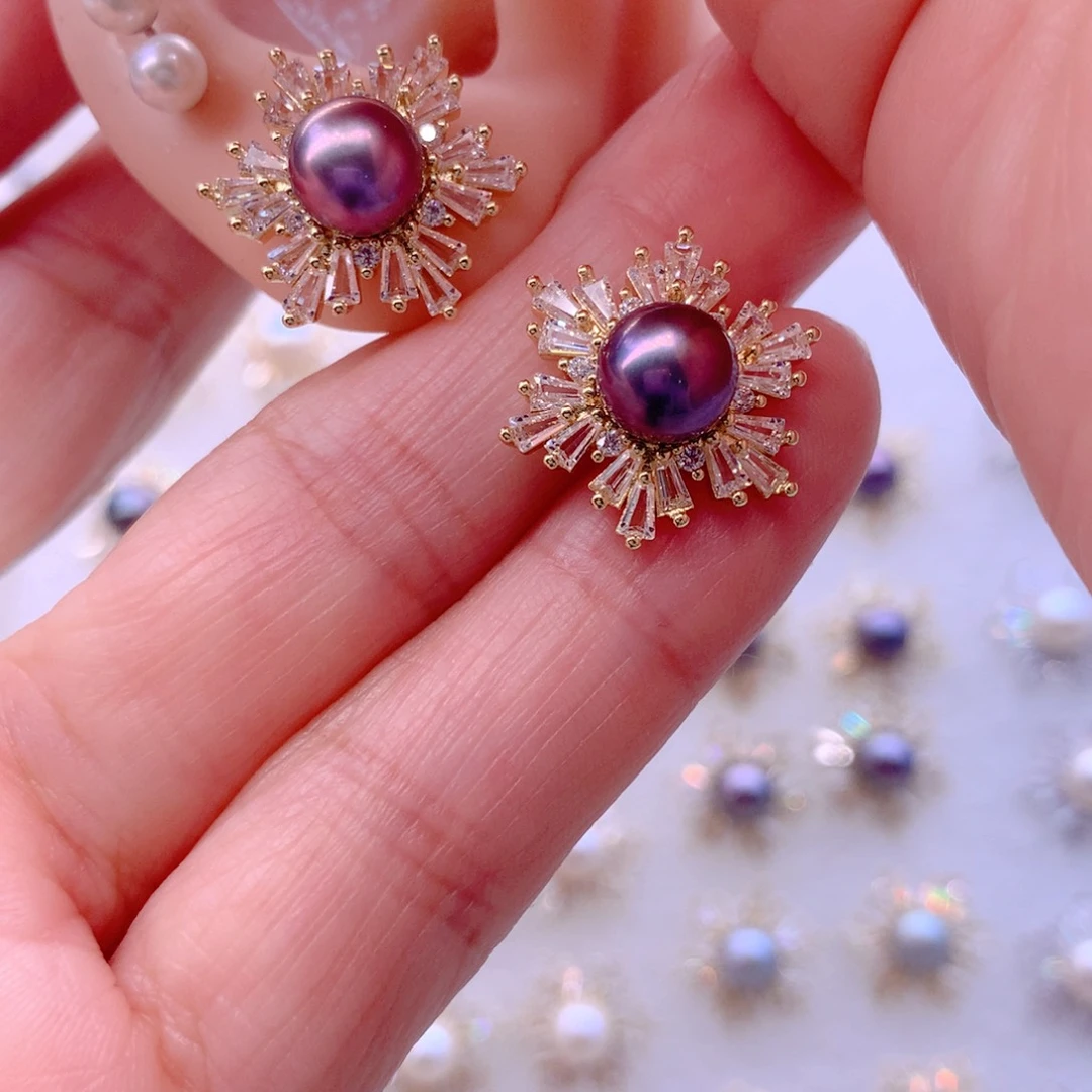 淡水珍珠合金耳饰