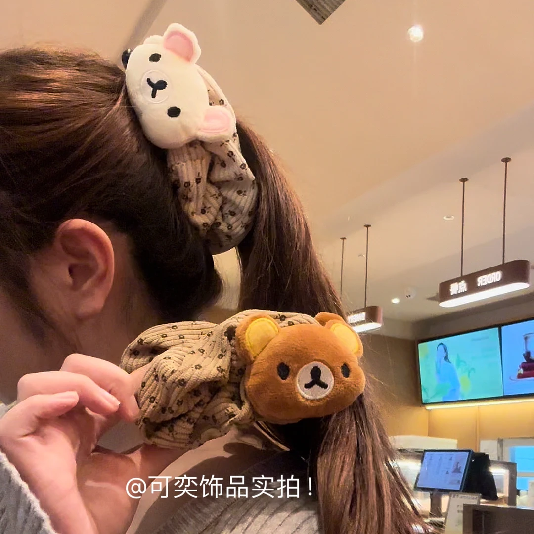 轻松熊碎花大号香蕉夹少女甜美盘发显发量百搭后脑勺扎高马尾发饰