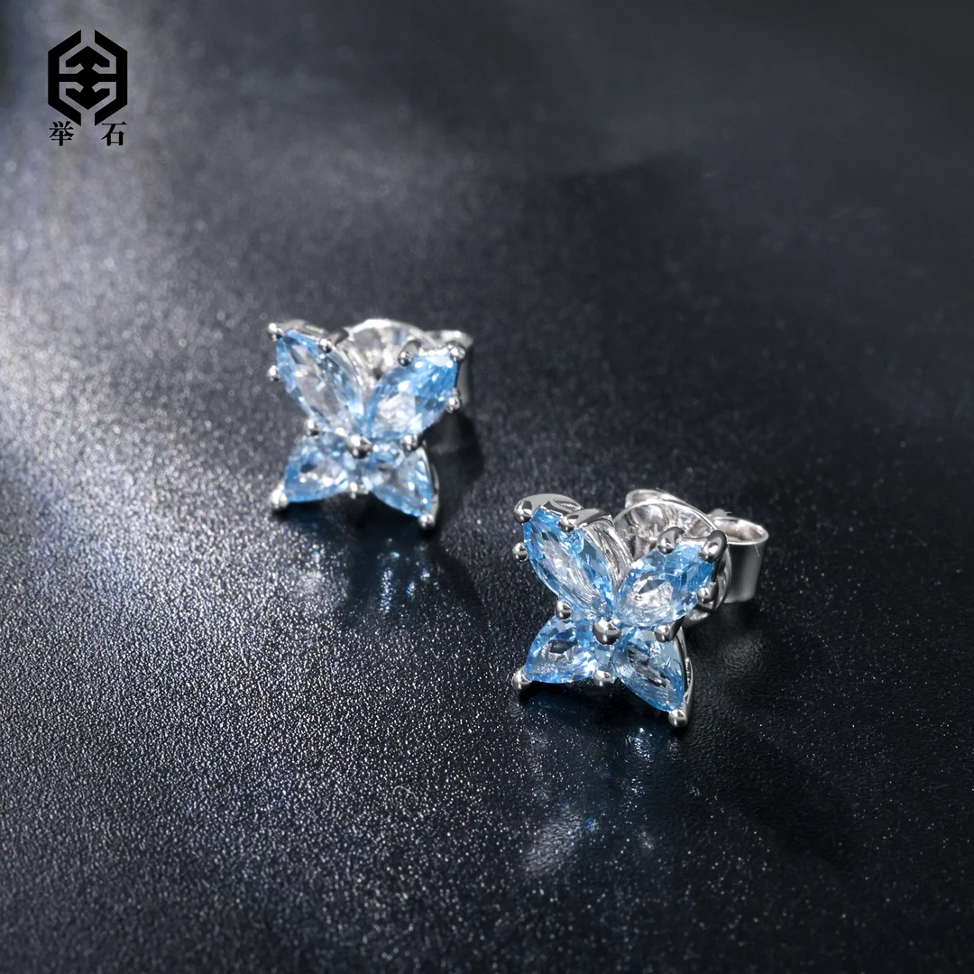 合成尖晶石【举石精选】X0529-9819-15合成培育尖晶石耳饰（一对）Y