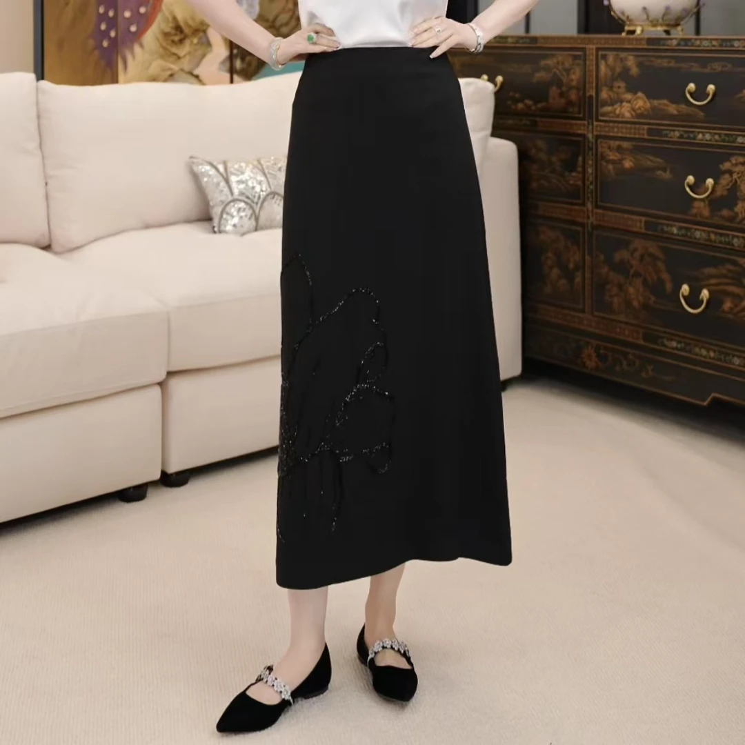 Betty Bairn【千屿】新中式醋酸刺绣半身裙25B-BW8822