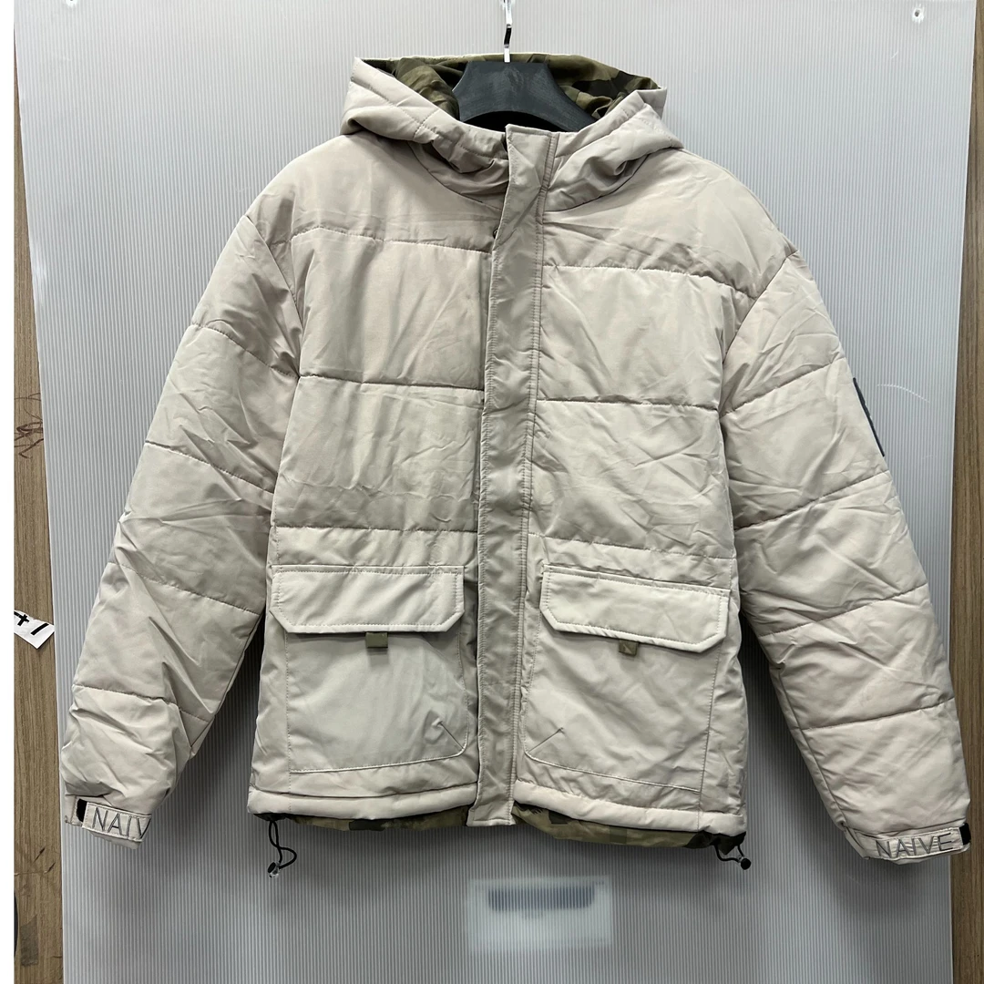 A287 男士冬季加绒加厚棉服外套时尚休闲宽松潮牌连帽棉袄上衣
