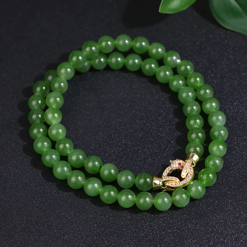 天然和田玉碧玉果阳绿项链清新明媚款 （多样性发其一 扣头随机发）