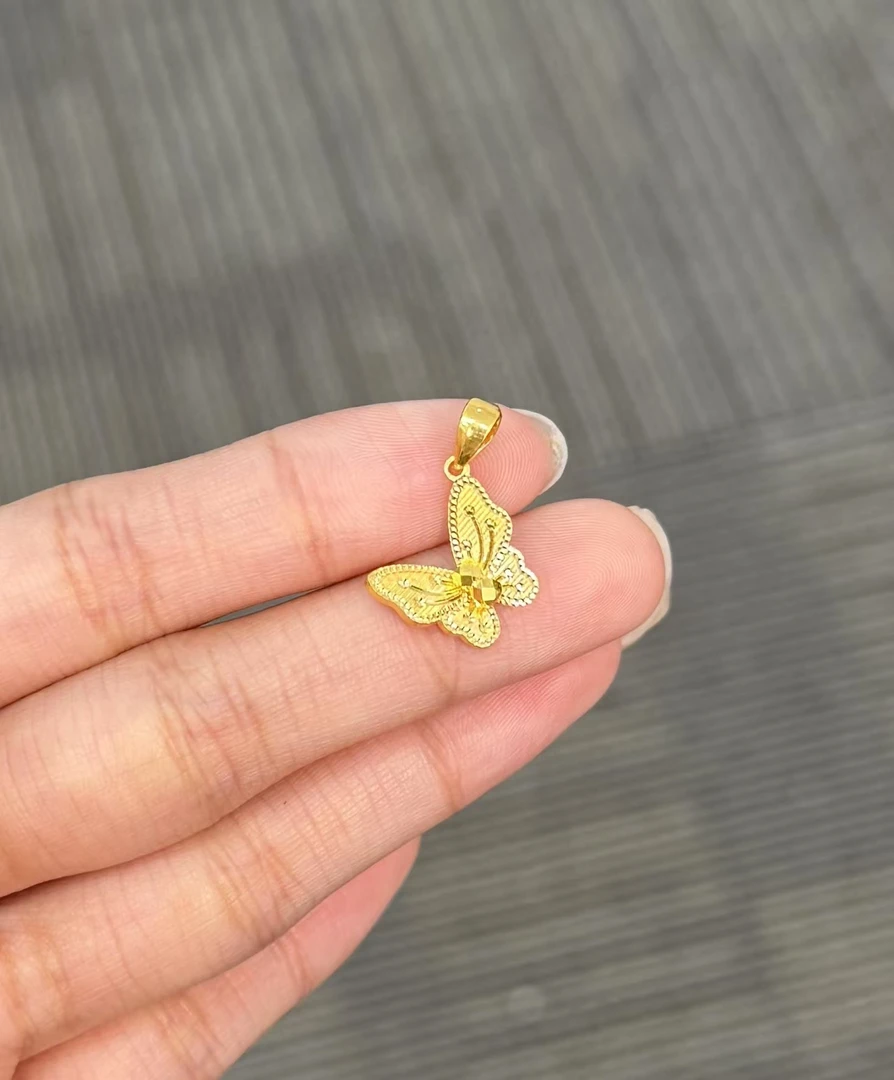 足金999 庄周小蝴蝶吊坠