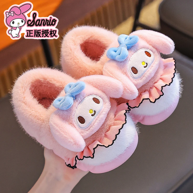 【BaoBao】毛毛鞋家居软底防滑保暖可爱包跟鞋