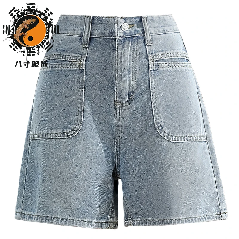 显瘦百搭浅色高腰牛仔短裤女春夏季薄款2025年新款宽松时尚休闲