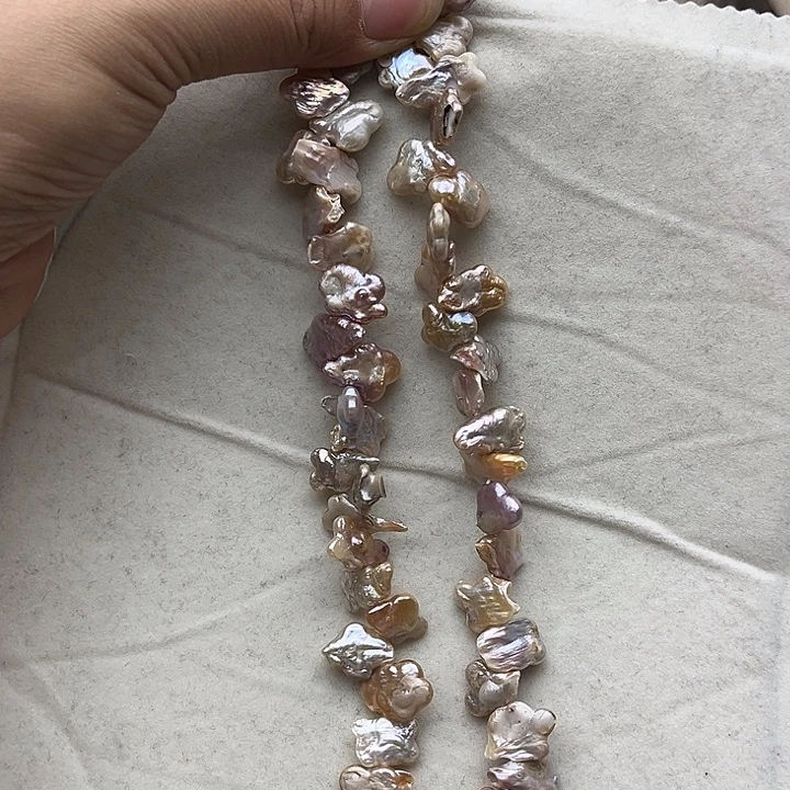 玛瑙/玉髓未镶嵌珠宝半成品一条炫彩巴洛克珍珠