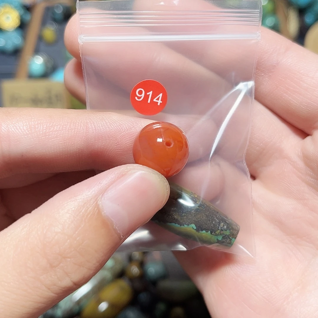 普***泽玛瑙/玉髓未镶嵌圆珠桶珠老型手串！！