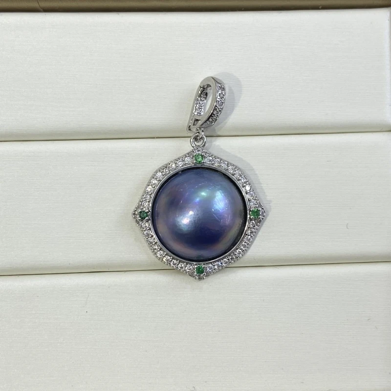 DARA/戴拉【明星会】仙境蓝马贝15-16mm万能扣吊坠拼合珍珠