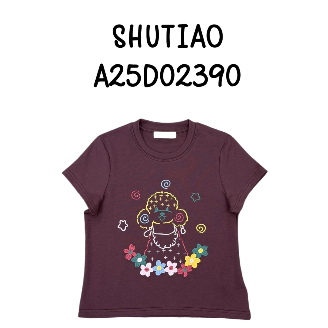 【SHUTIAO】2025夏季：新款小众设计款T恤A25D02390