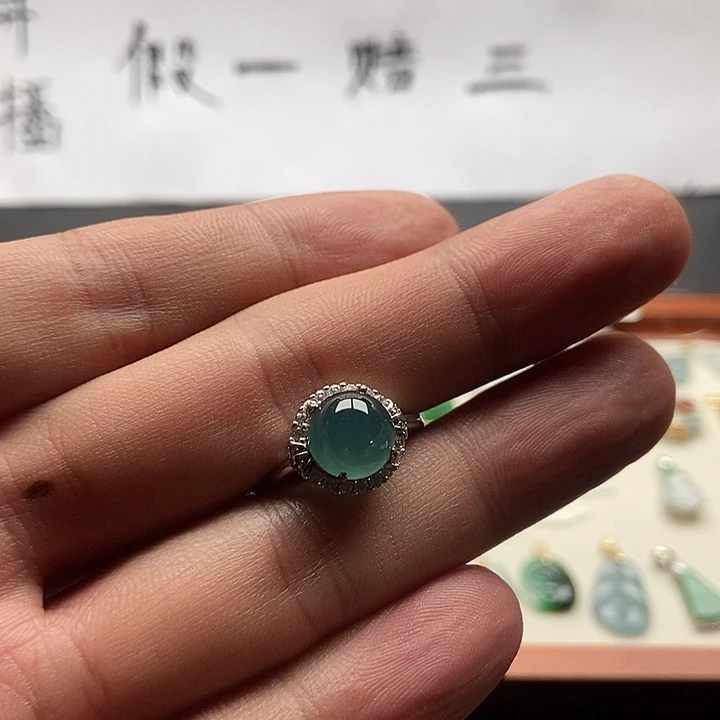 翡翠银S925镶嵌戒指