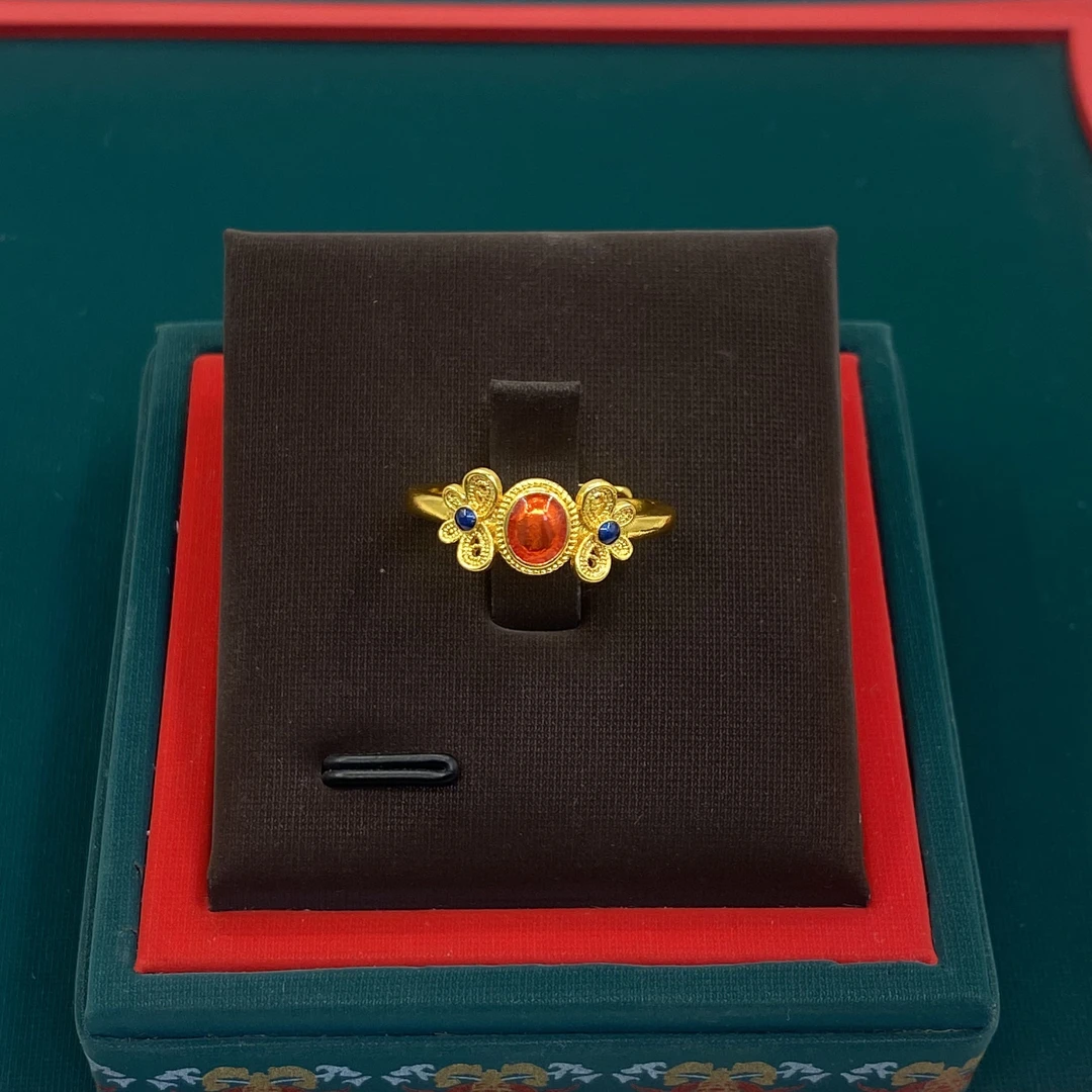 宫廷凤华蝶纷飞戒指开口可调节B210