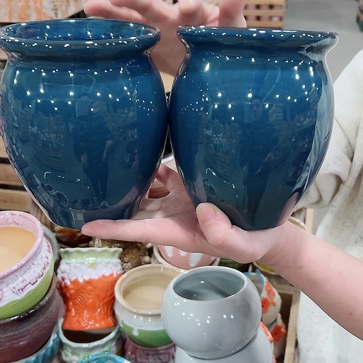 有孔.凑满10元发货多肉陶瓷花盆！