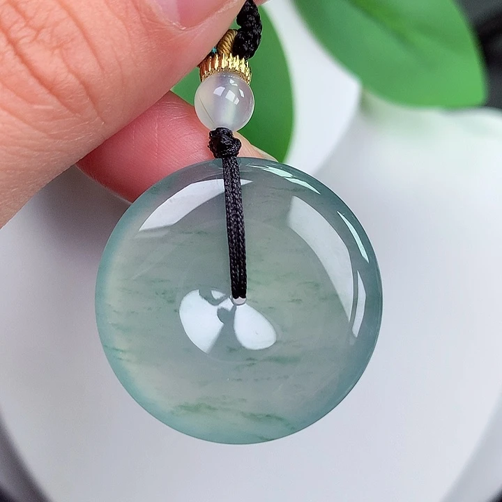 颈饰未镶嵌翡翠平安扣 29.5x5.6mm