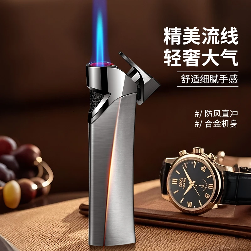新款超薄充气创意防风打火机小巧便携高档金属点烟器男士礼物