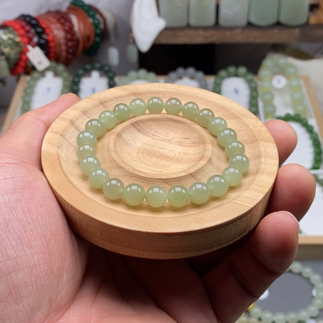 和田玉手串未镶嵌今***夜特价福利款微瑕需包容不退不换