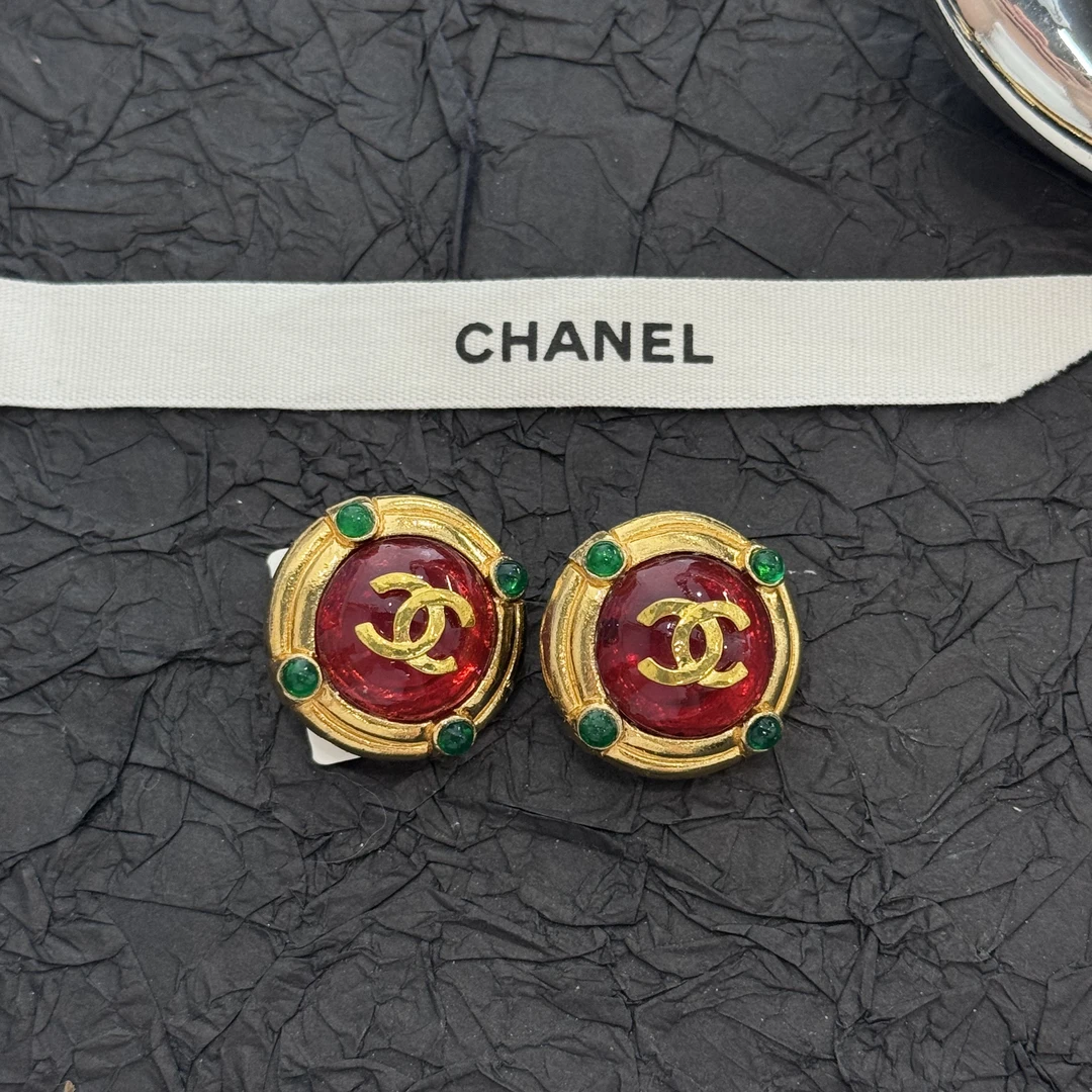 95新 Chanel/香奈儿 香奈儿红绿撞色琉璃中古vintage