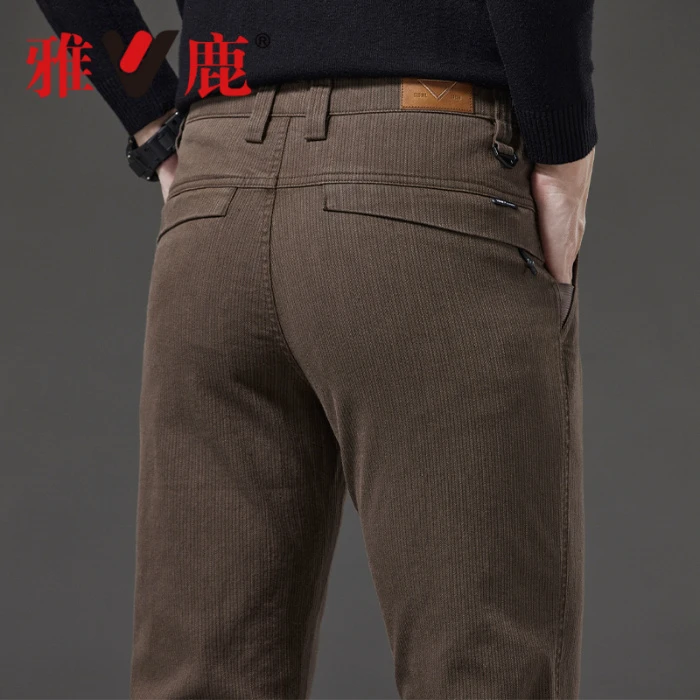 雅鹿春夏新款轻奢裤子男士宽松潮流百搭小直筒男裤轻商务休闲裤男