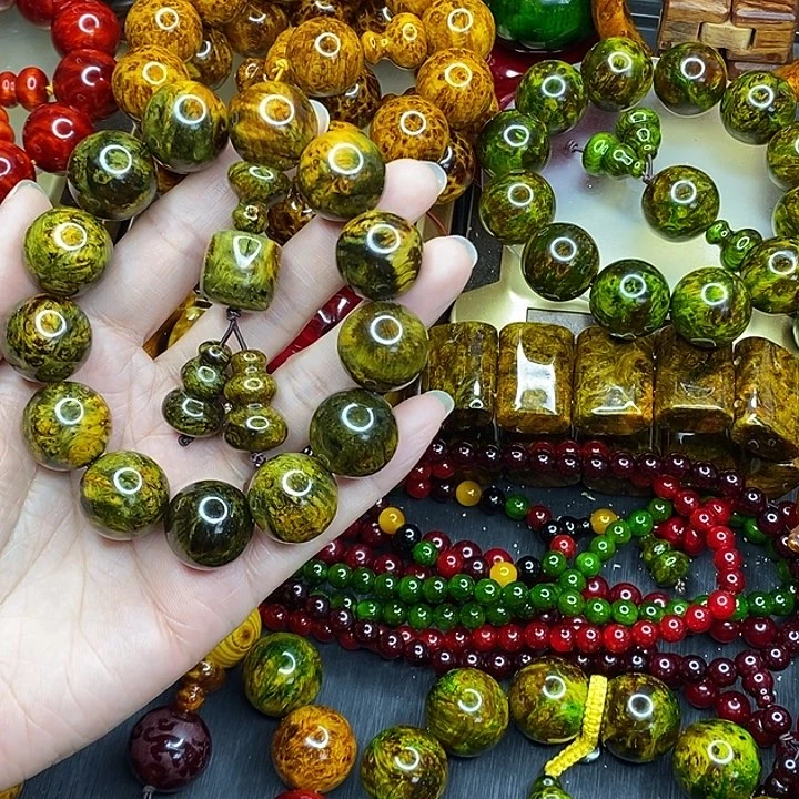 松木琥珀木文玩手串