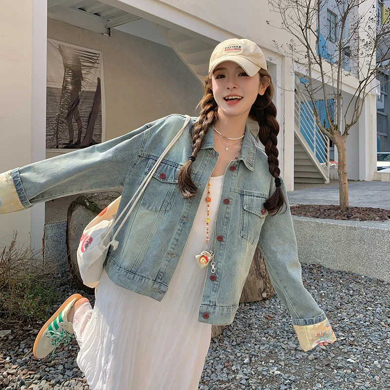 蓝色牛仔外套吊带裙两件套女2025年复古新款上衣休闲减龄显瘦套装