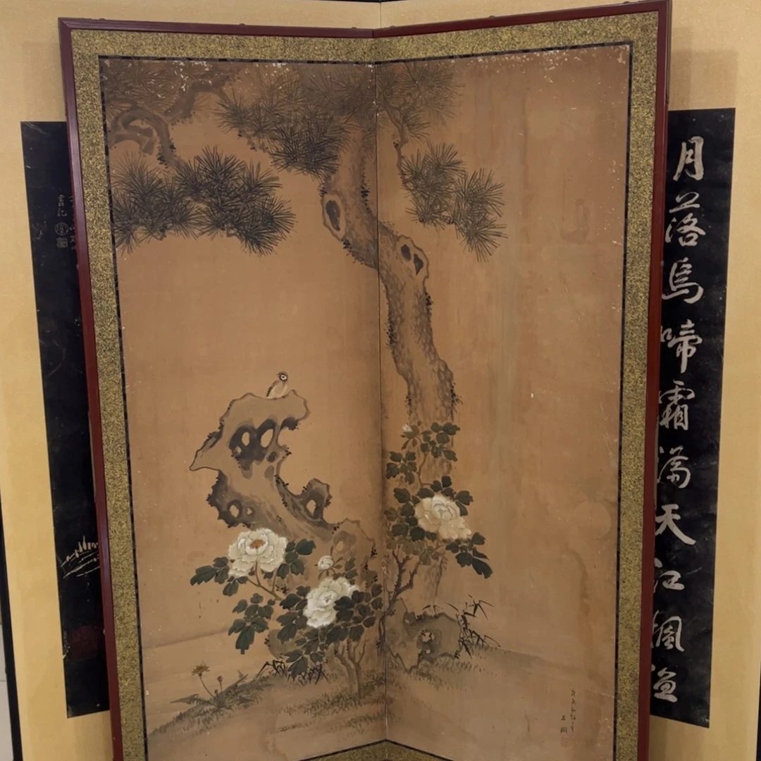 绘画屏风框画茶空间设计