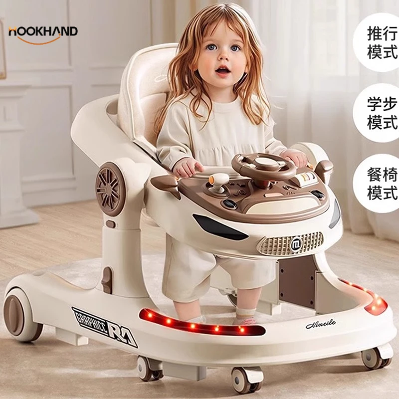 外贸学步车宝宝防O型腿可折叠手推车婴儿多功能三合一学步助步车