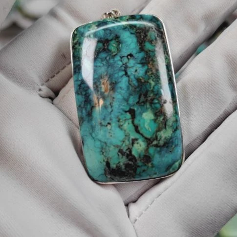 绿松石吊坠(不含链)银S925镶嵌