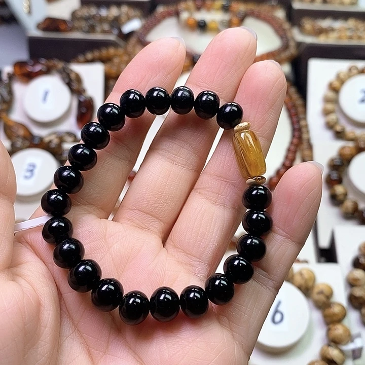 静***许琥珀未镶嵌裸石满天星8m