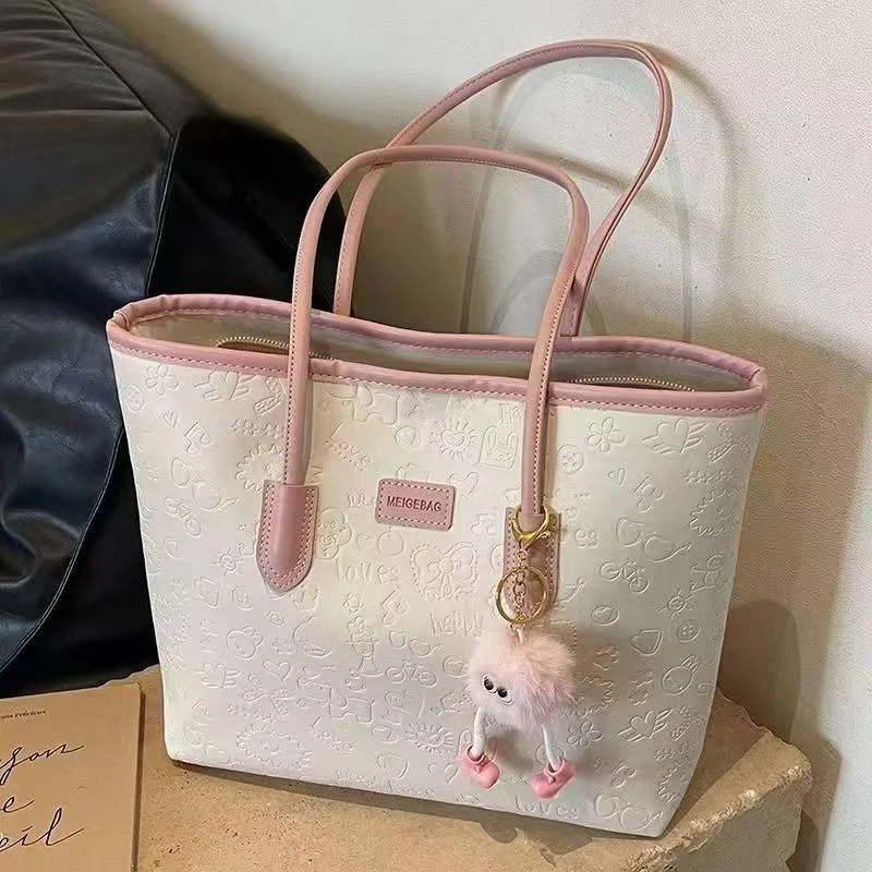 大包包女夏2025新款时尚单肩包大学生百搭通勤托特手提大容量包LQ