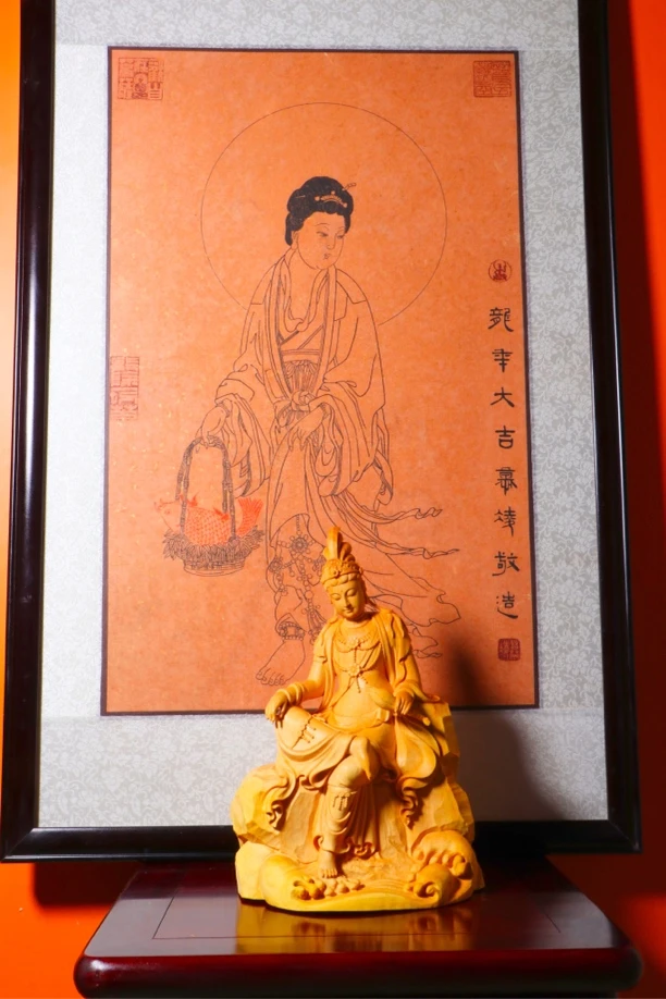 纯手工雕刻工艺品工艺品摆件高档精致观音精美