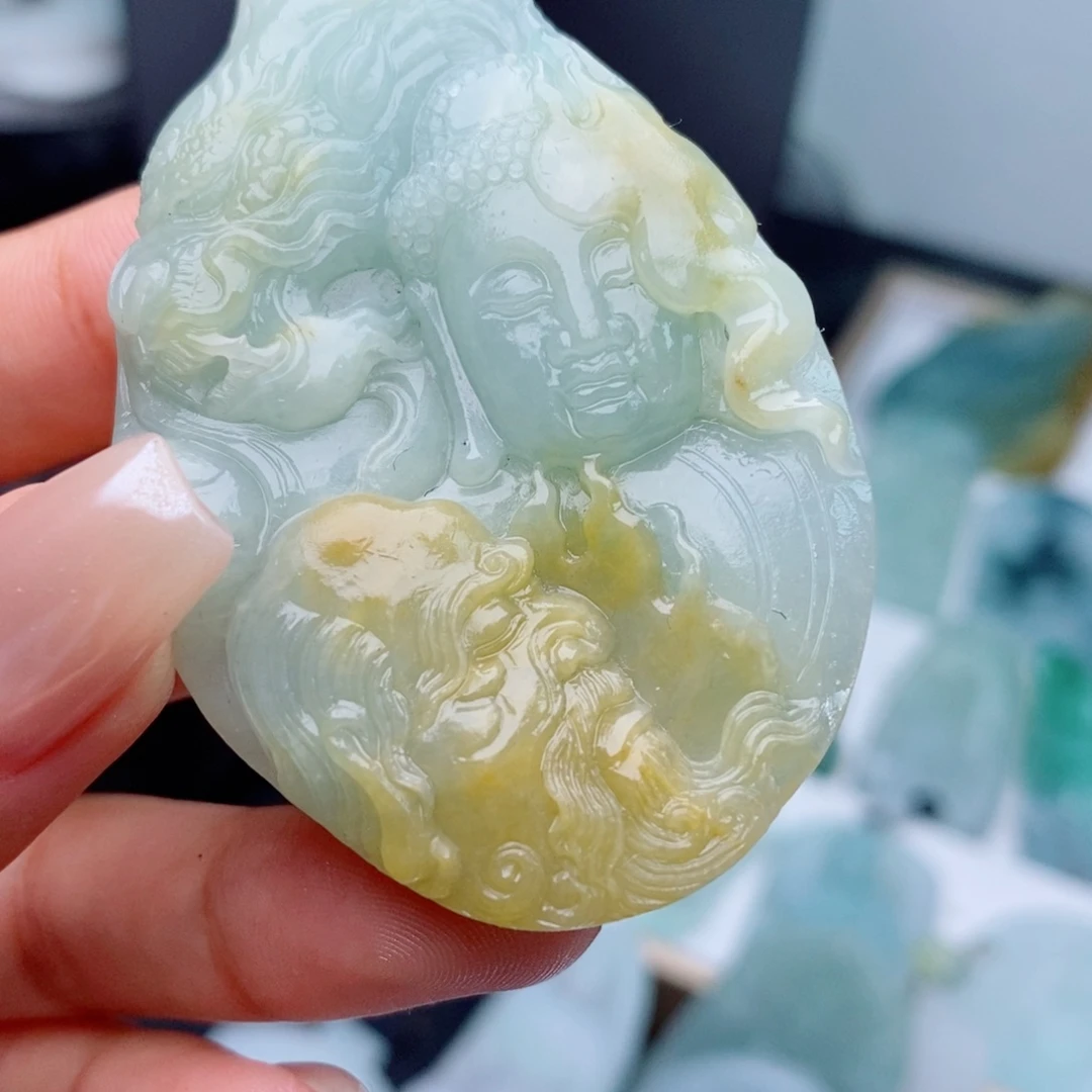 定制翡翠未镶嵌定制毛货翡翠挂件