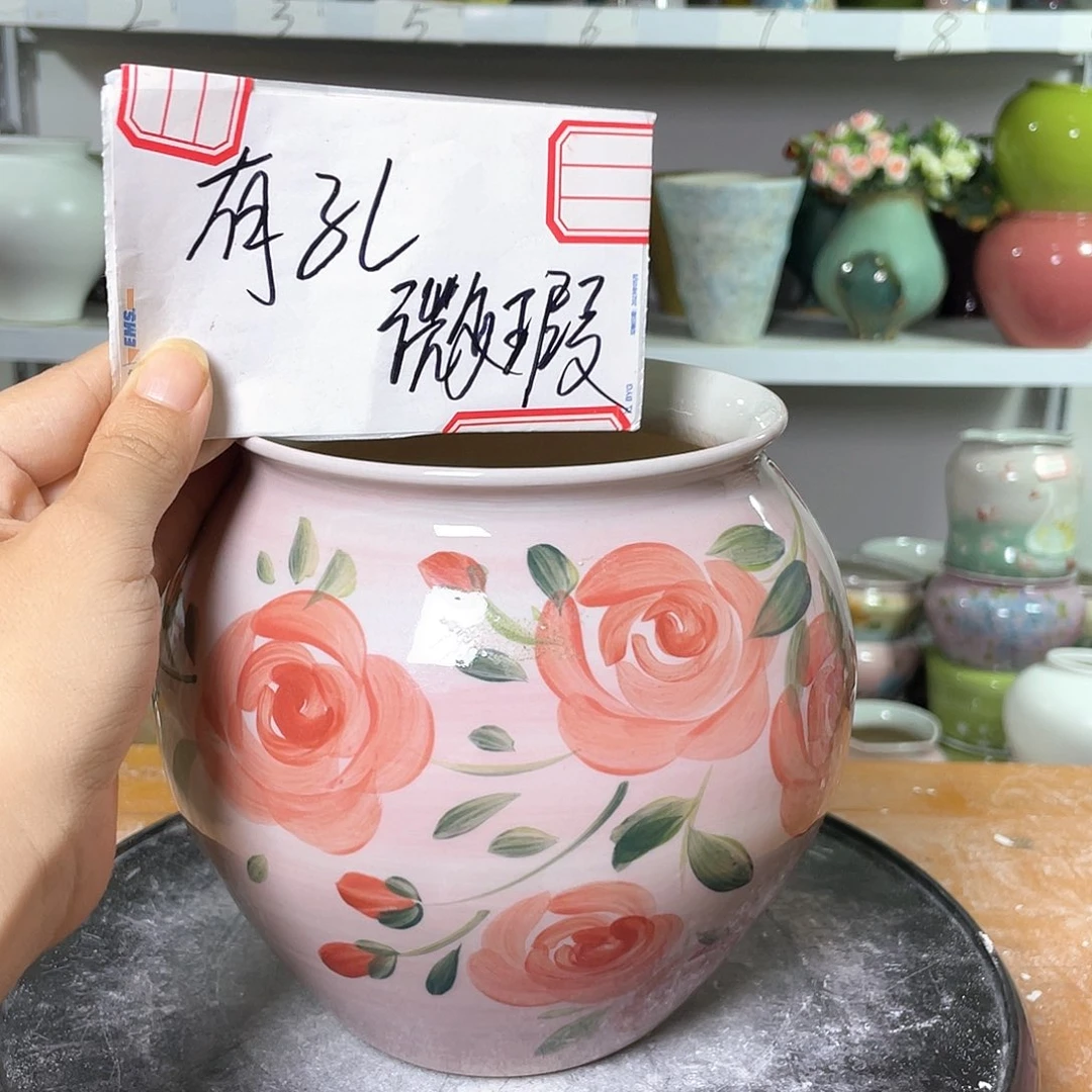 景德镇陶瓷花盆微瑕