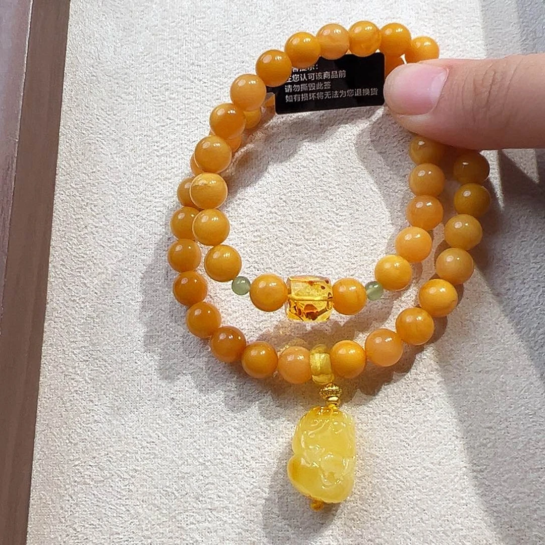 未镶嵌蜜蜡手链7.8mm蜜蜡手串