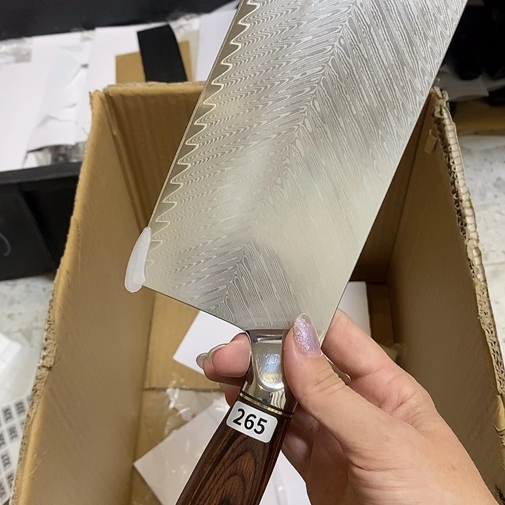 不锈钢大马士革菜刀片刀