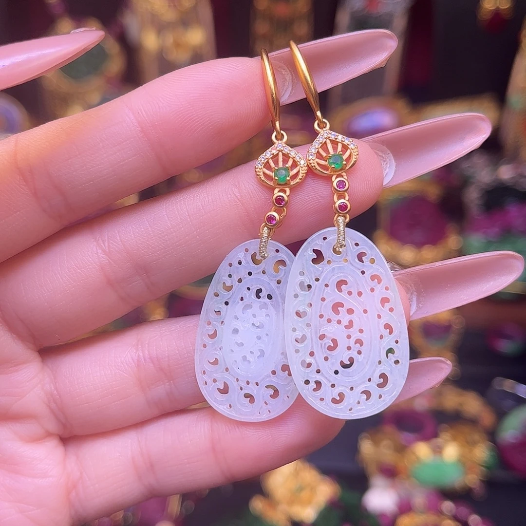 翡翠未镶嵌耳饰特价