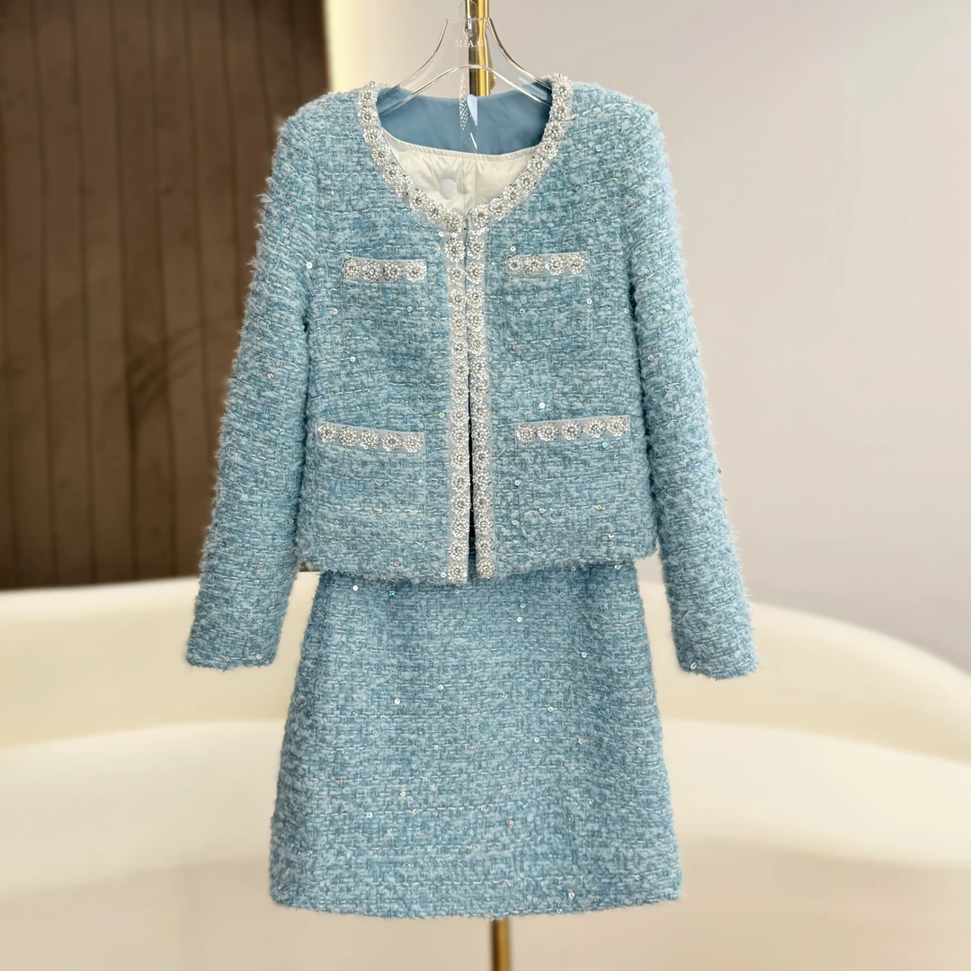 【MIA.G】【白鹅绒】【天空之城】可拆卸重工小香风外套上衣  SMk25009